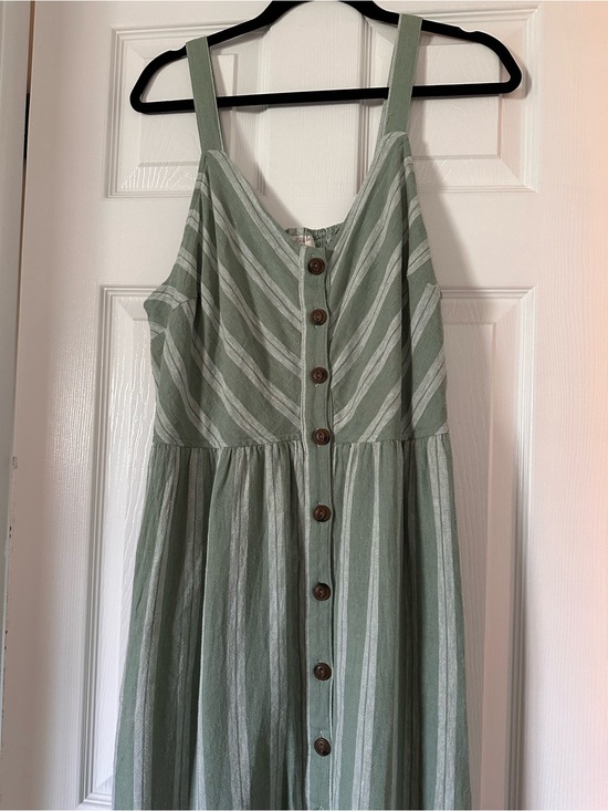 American Eagle Outfitters Dresses & Skirts - Striped Button-Front Sundress in Sage Green